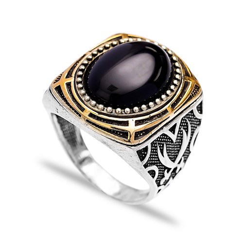 Onyx Authentic Men Ring Wholesale Handmade 925 Sterling Silver